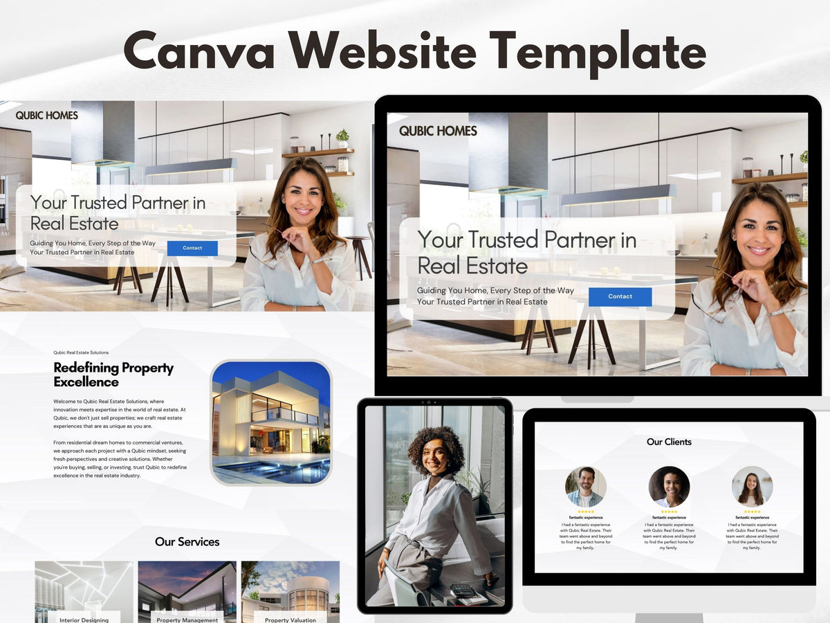 Cubic Homes Real Estate Canva Website Template