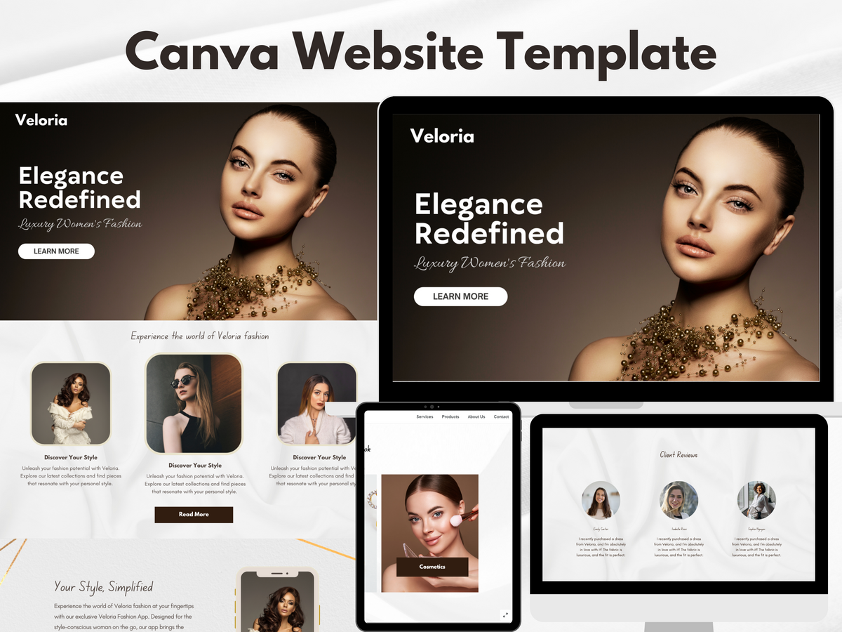 Canva Website Template for Fashion business